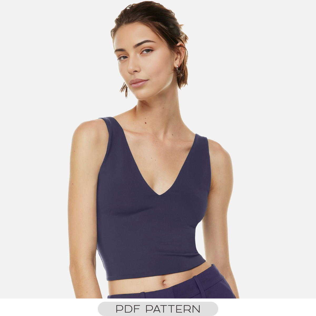 V-NECK TOP PATTERN (REVERSIBLE)