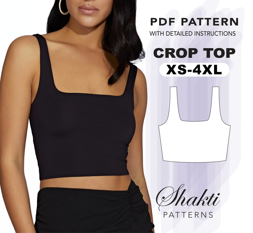 Blaze Square Neck Crop Top Sewing Pattern - Winslet's