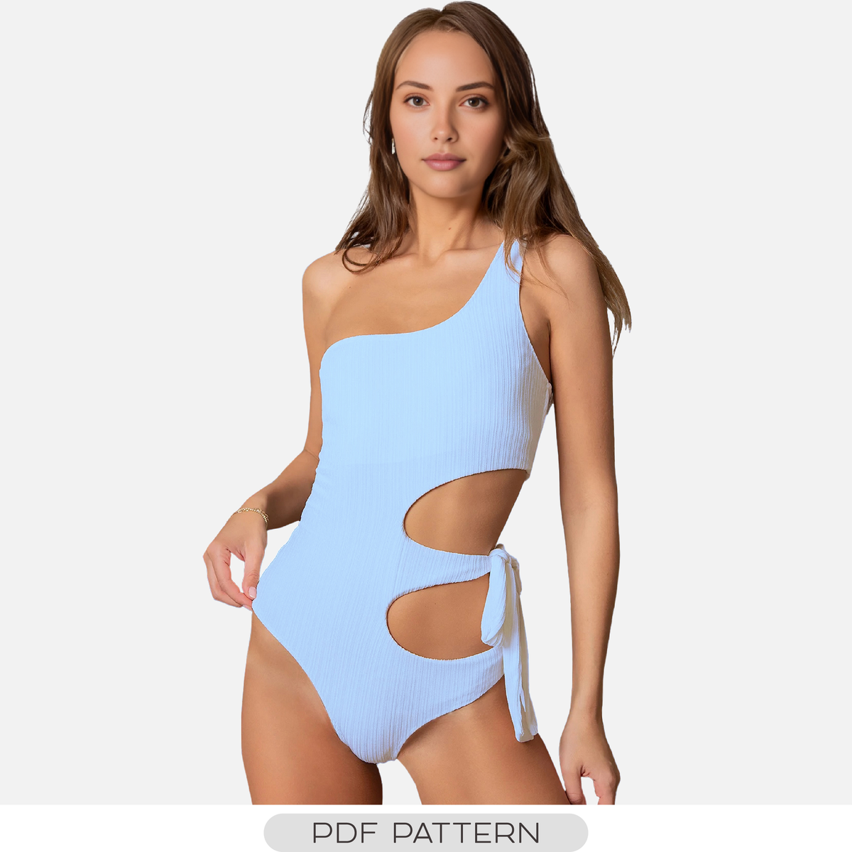 ONE SHOULDER SWIMSUIT PATTERN