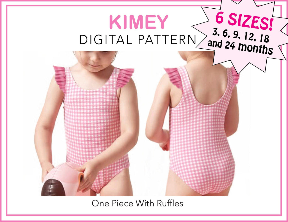 Toddler Swimsuit Sewing Pattern PDF / Swimwear Digital PDF Pattern for Girls / Patron maillot de bain | Patrón de Vestido de Baño
