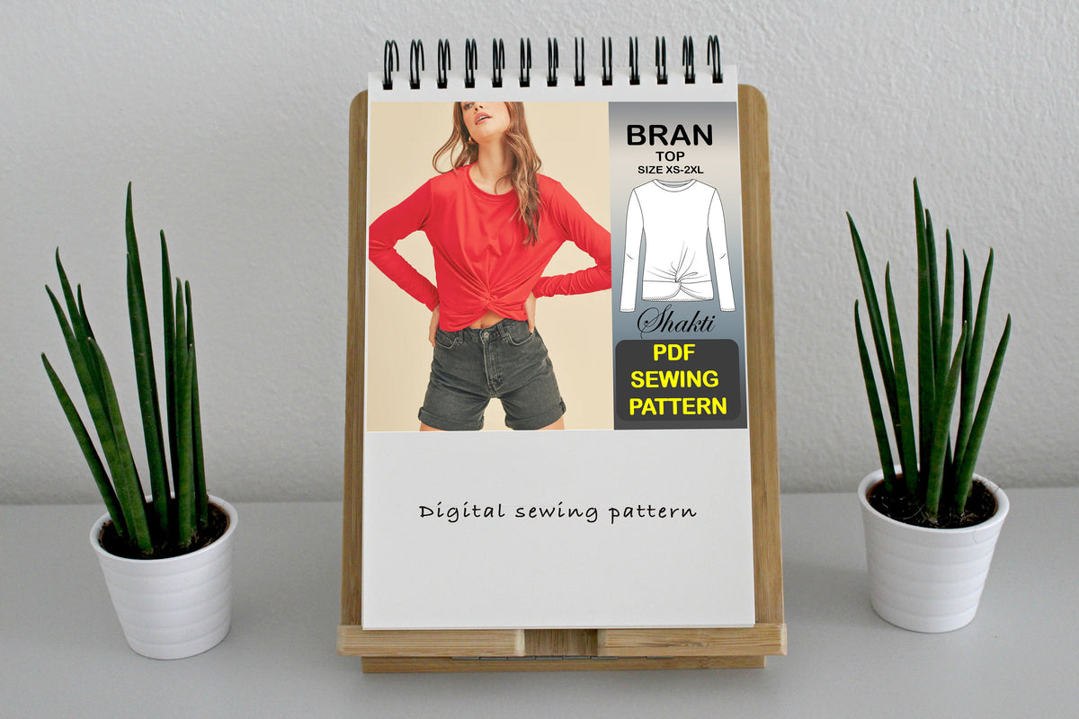 Top Sewing Pattern / Long Sleeve Casual Sewing Pattern / PDF Long Sleeve Pattern / 6 Sizes XS-XXL / Instant Download