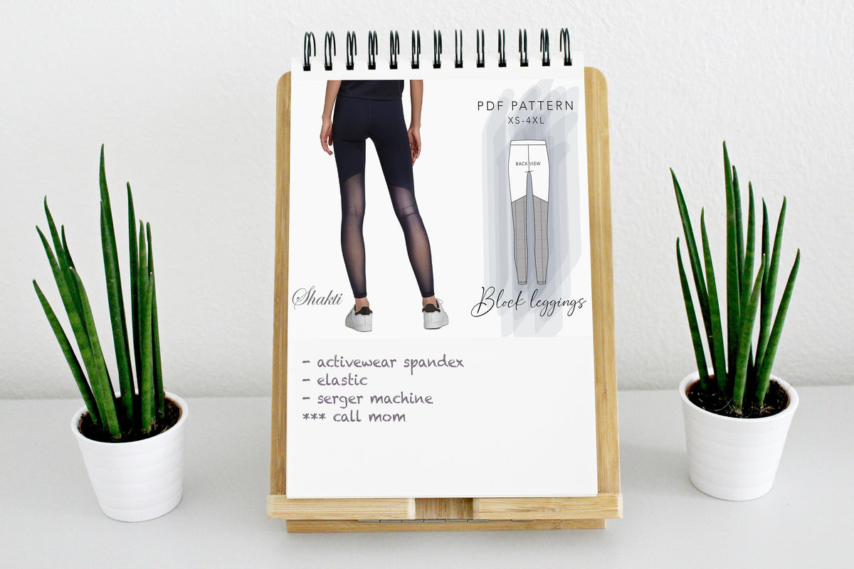 Leggings Sewing Pattern / Leggings With Color Blocking / Active Pants Pdf / Digital Sewing Patterns / 8 sizes XS - 4XL / Instant Download