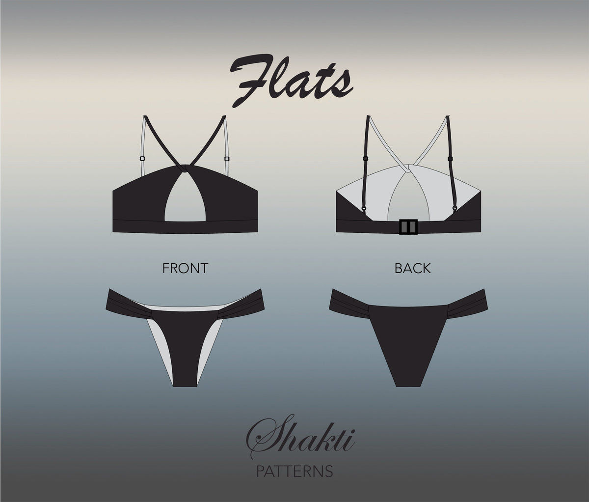 Bikini Top And Bottom Sewing Pattern / Plus Size Bikini Set Pattern / Swimwear Pattern / Size XS - 4XL / Instant Download