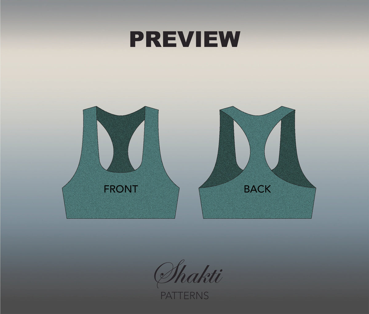 Sports Bra Top Sewing Pattern, Plus Size Digital Patterns in 8 Szes, Instant Download