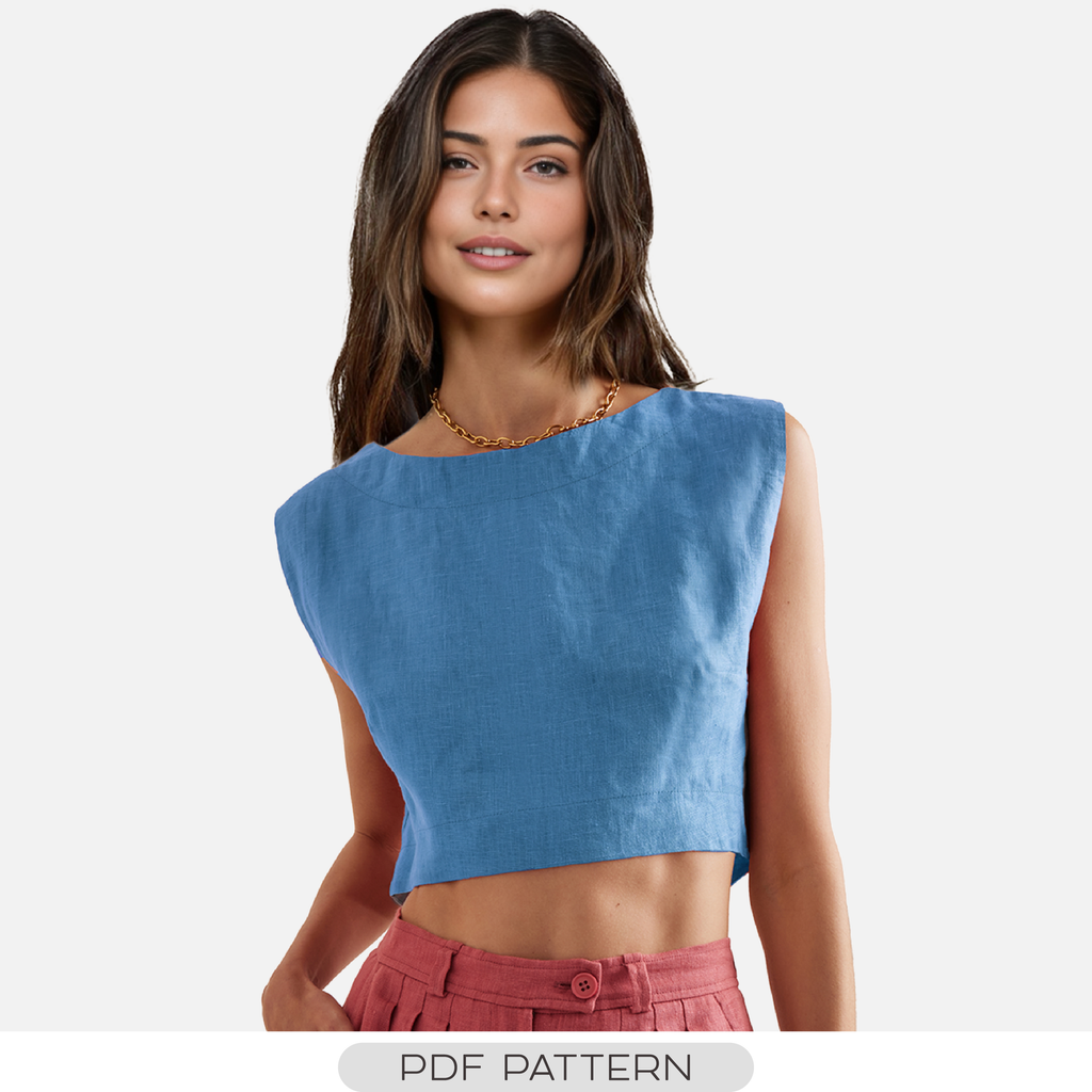 Latter Top Pattern CROPPED TOP PATTERN FOR LINEN FABRICS – Shakti Patterns