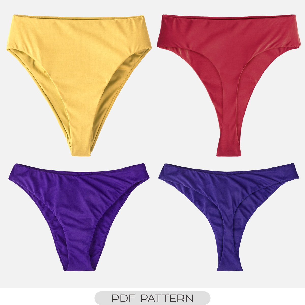 BIKINI SEWING PATTERN BUNDLE - 4 BOTTOM STYLES