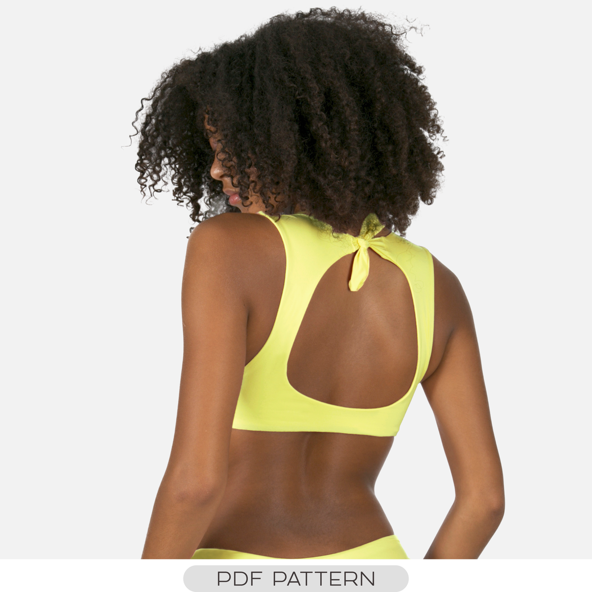 PUSHUP BIKINI TOP PATTERN WITH CUTOUT BACK