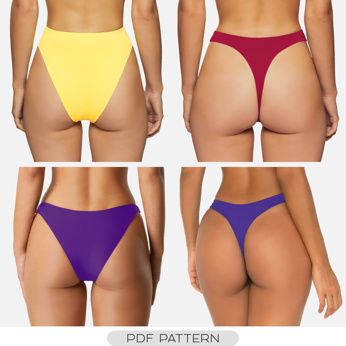 BIKINI PATTERN BUNDLE - 4 BOTTOM STYLES