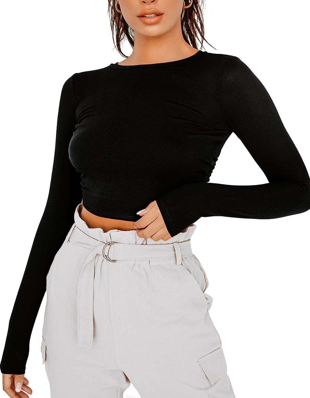 Crop Top With Long Sleeves Sewing Pattern, 8 Sizes XS - 4XL