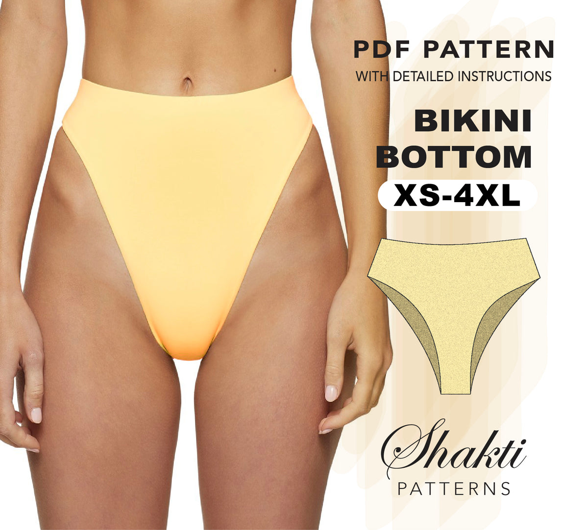 High Waisted Reversible Bikini Bottom Sewing Pattern, 8 Sizes XS-4XL, – Shakti Patterns high-waisted-reversible-bikini-bottom-sewing-pattern-8-sizes-xs-4xl-shakti-patterns