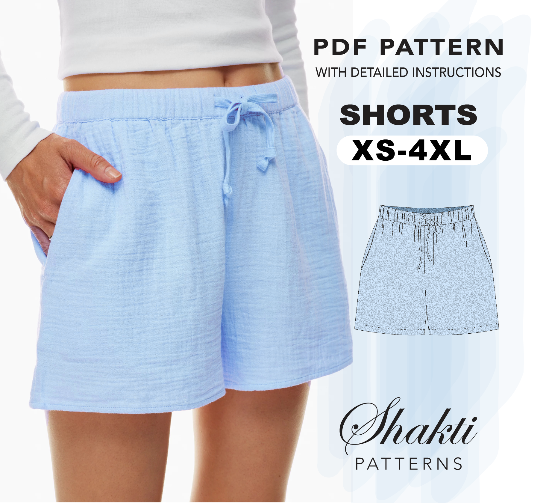 Sleep Shorts Sewing Pattern XS-XXXL PDF Instant Download