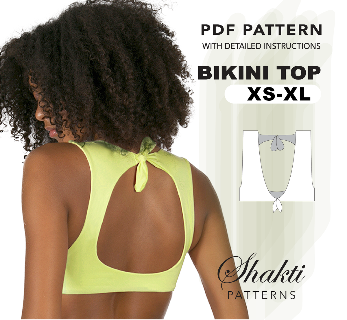 Bikini Top Sewing Pattern, Size XS-XL, Instant Download