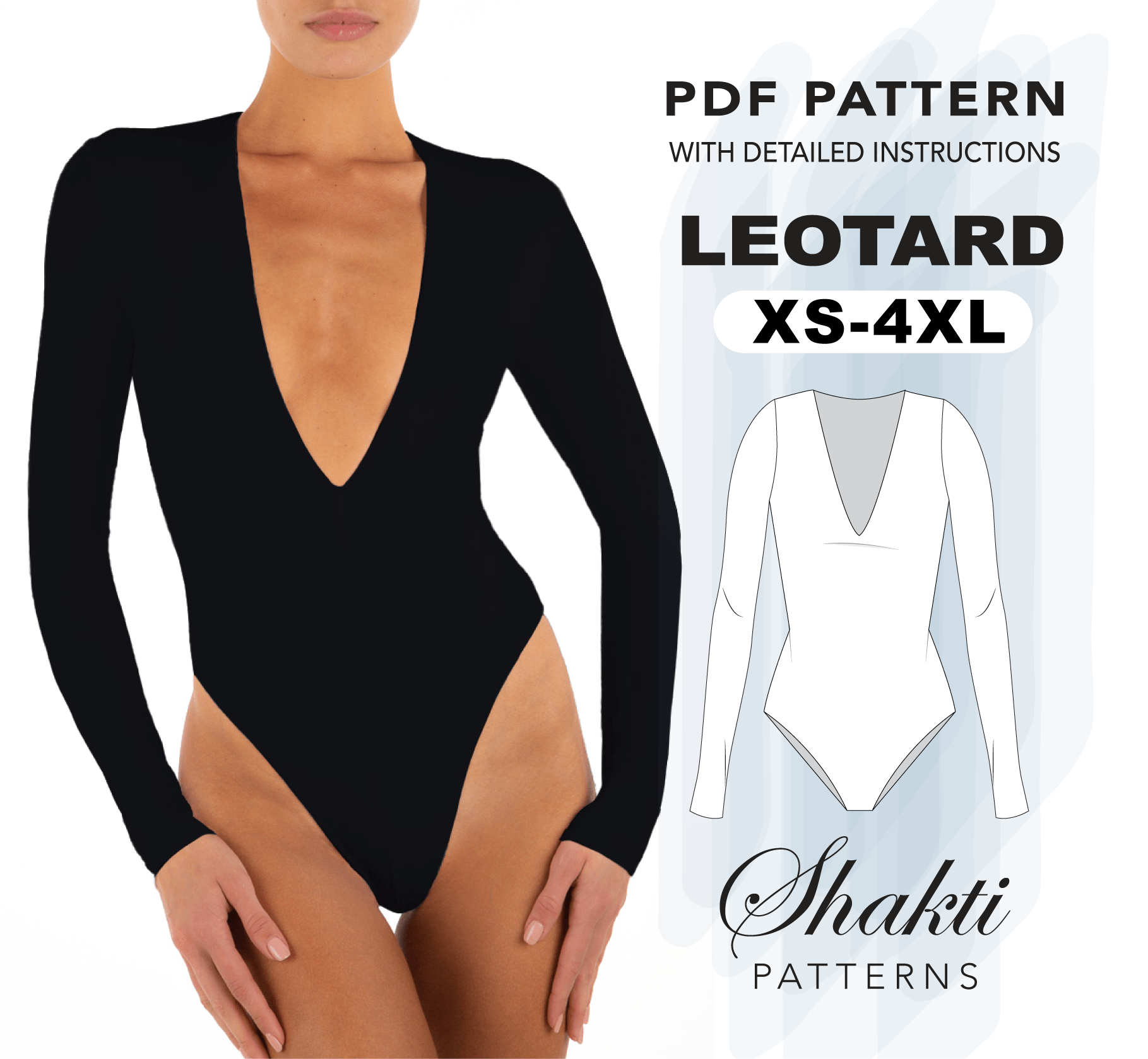 Leotard Sewing Pattern, Size XS-4X, Instant download – Shakti Patterns