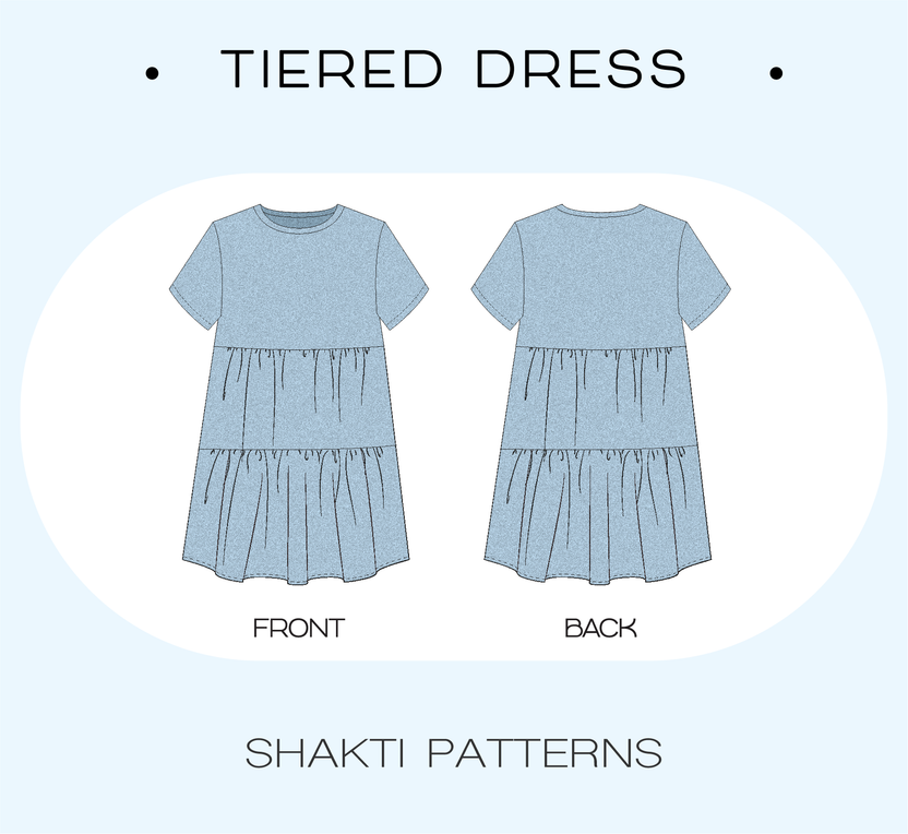 TIERED Dress Sewing Pattern, 8 Sizes XS 4XL, Instant Download — free download