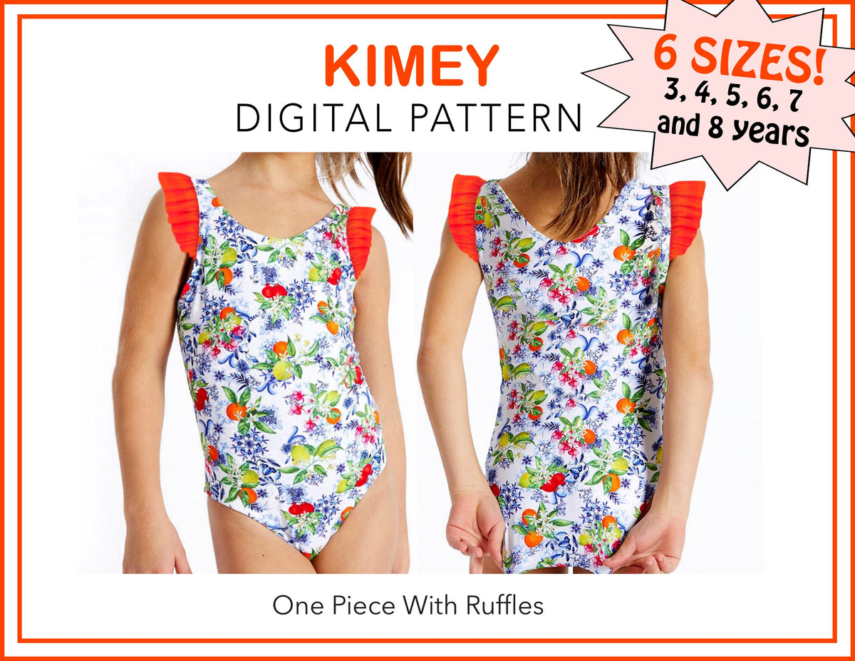 Toddler Swimsuit Sewing Pattern PDF / Swimwear Digital PDF Pattern for Girls / Patron maillot de bain | Patrón de Vestido de Baño