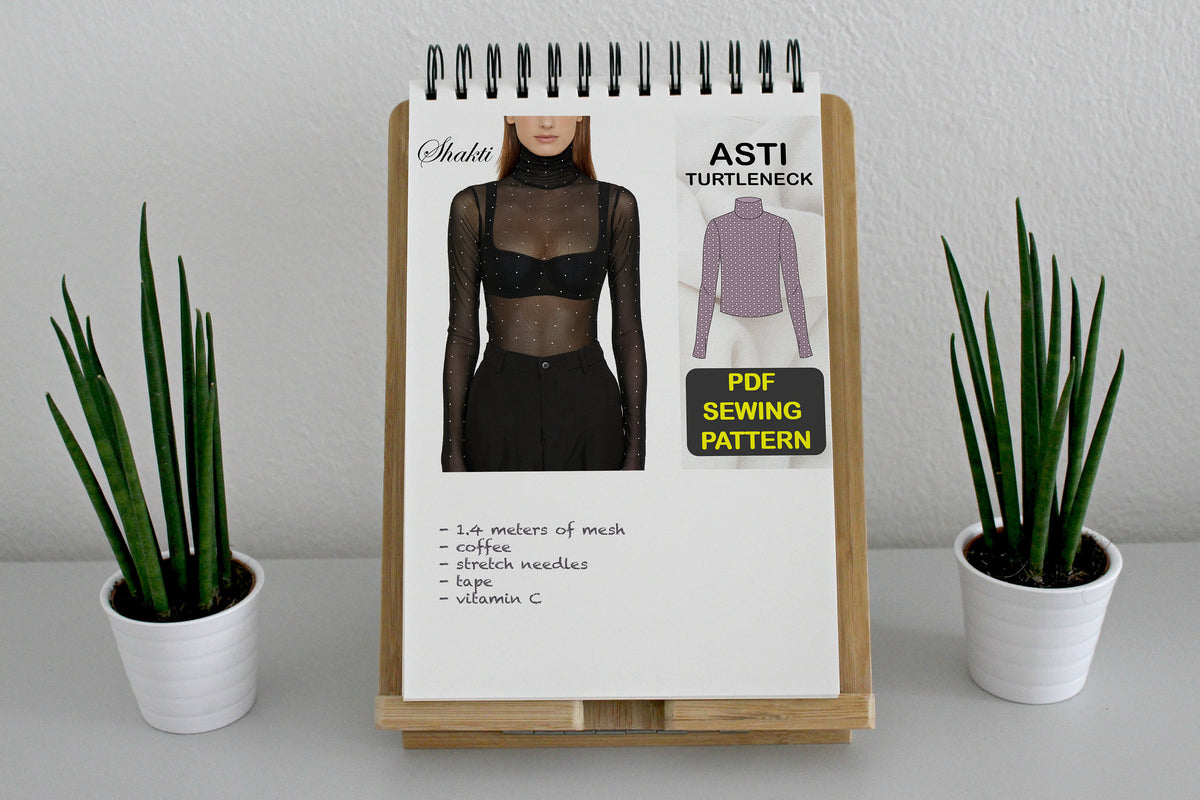 Turtleneck Top Pdf Pattern / Long Sleeve Top Sewing Pattern | PDF Digital Turtleneck Pattern / 6 Sizes XS-XXL / Instant Download
