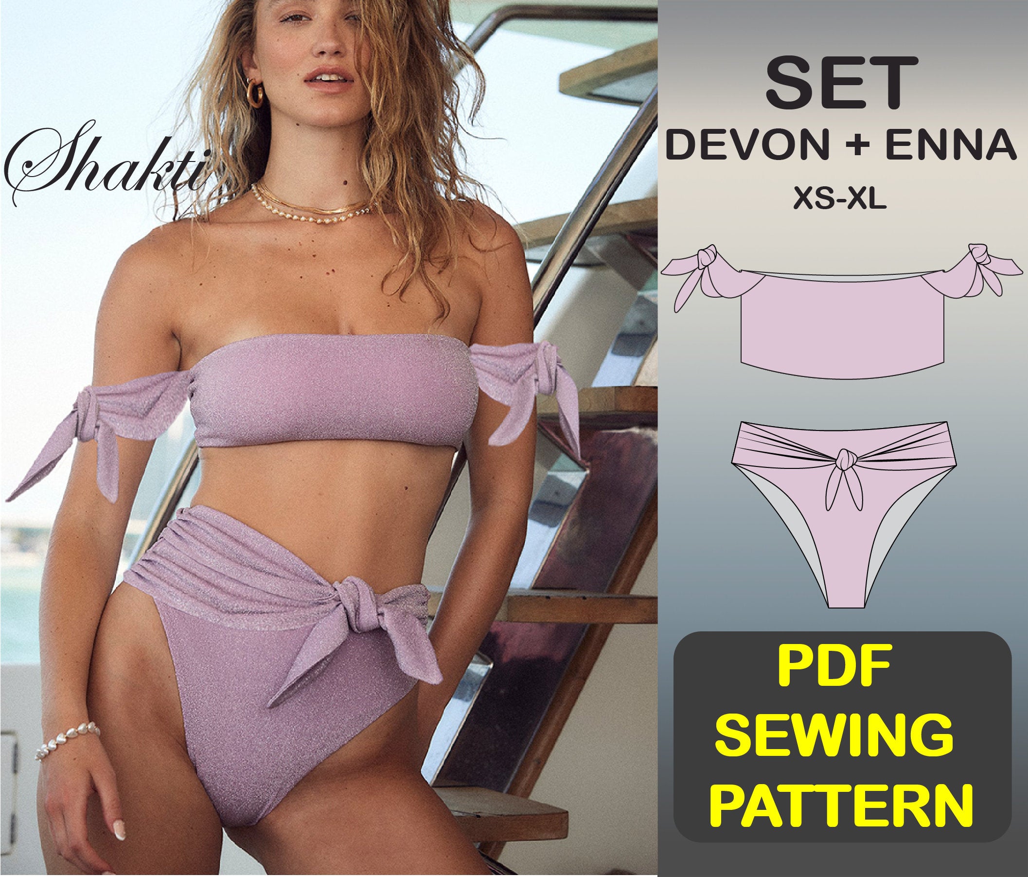 Cygne Swimsuit, sizes 32-52 (cup B to G) , PDF sewing pattern | Hariito