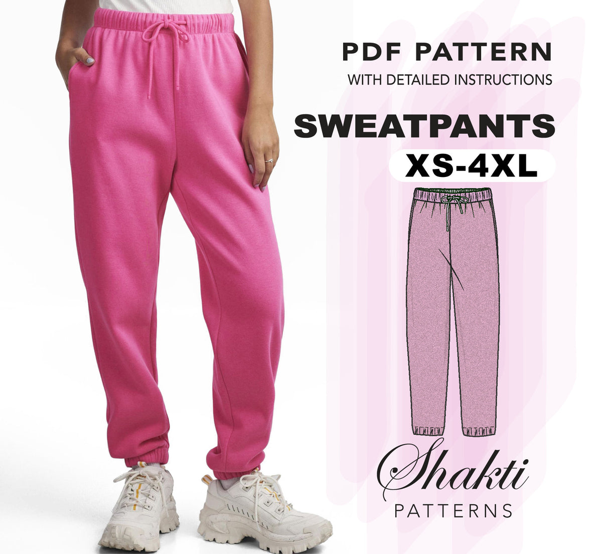 Pants Sewing Pattern For Women, Plus Size Pants In 8 Sizes XS-4XL, Dig –  Shakti Patterns